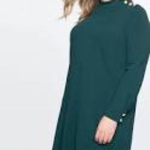 Worn once ELOQUII green dress with pearl details Size 20